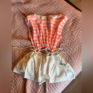 Anthropologie White Cutout Waist Women's Romper